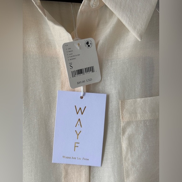 NWT Wayf for Anthropologie sheer organza buttondown shirt - Picture 5 of 9